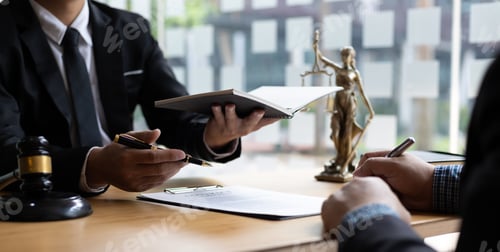 Preview: Businessman and lawyer discuss the contract document. Treaty of the law. Sign a contract business.