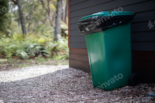 Vista previa: green garbage bin waste collection bag