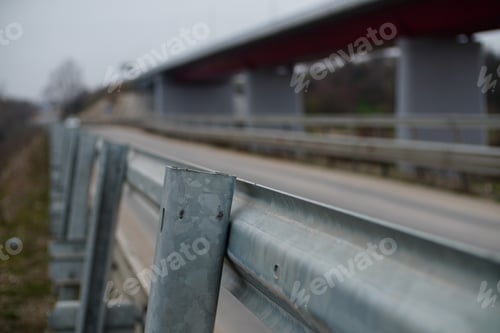 Preview: Soft focus of metal railing of an old bridge