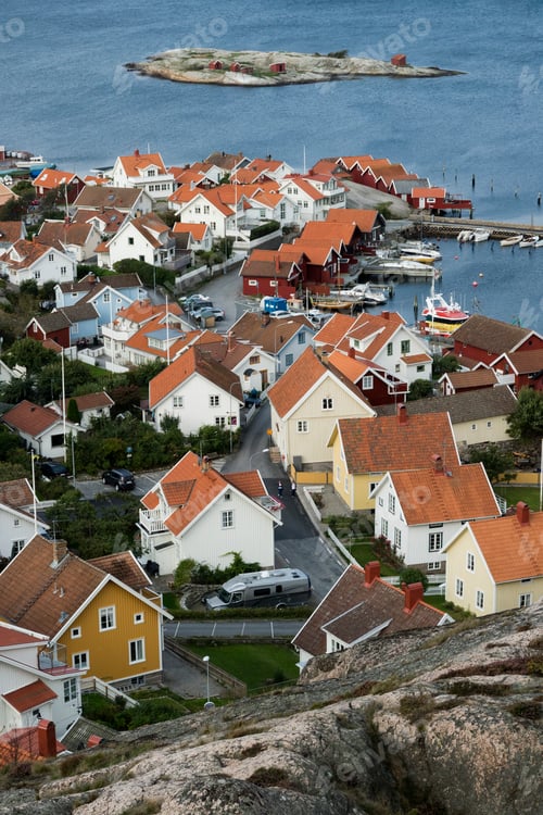 Preview: View over the village Fjallbacka, Bohuslan, Sweden