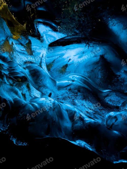 Preview: Abstract blue ice textures in a glacier cave