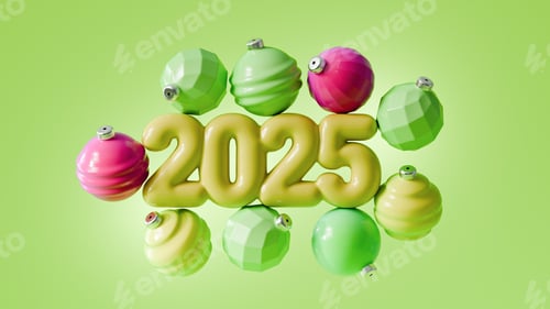 Preview: New Year holidays event background, 2025 numbers