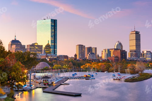 Vista previa: Boston, Massachusetts, USA skyline on the Charles River