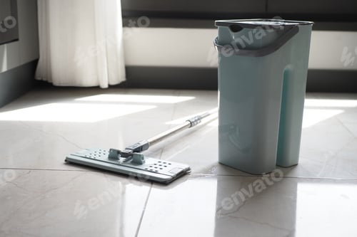 Preview: cleaning tiles floor with mop