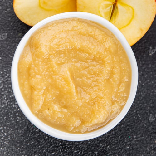 Preview: Apple puree natural ingredient tasty fresh gourmet food background table rustic food top view