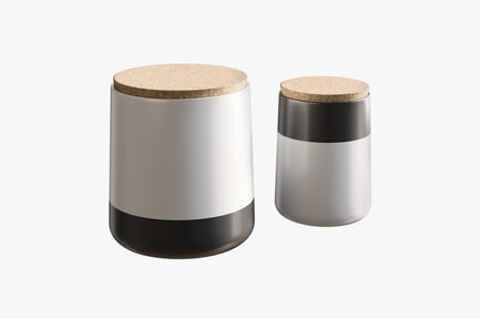 Preview: Modern Two-Tone Canister Set with Cork Lids
