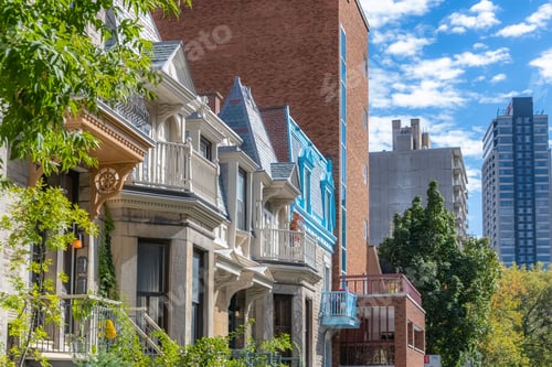 Preview: Montreal, typical victorian house with exterior staircase