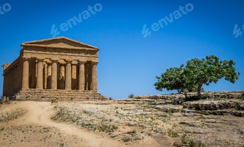 Preview: Greek ruins of Concordia Temple in the Valley of Temples - Agrigento, Sicily, Italy