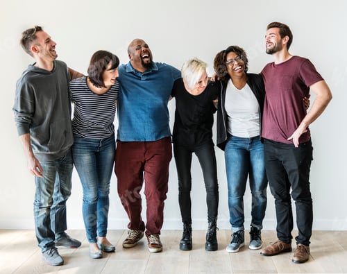 Preview: Happy diverse friends