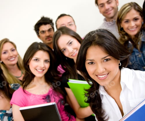 Preview: Group Of University Students Smiling And Holding Notebooks