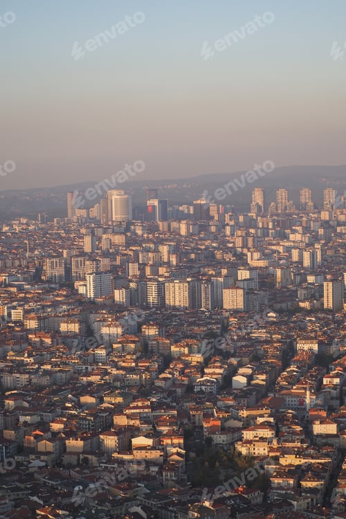 Preview: istnabul city skyline view during sunset over urban landscape
