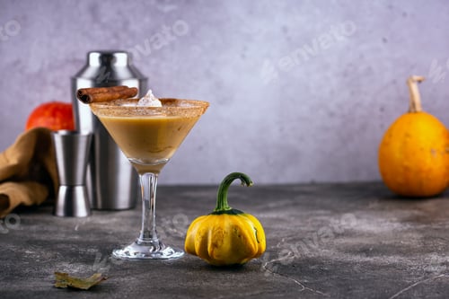 Preview: Creamy pumpkin martini cocktail or liquor