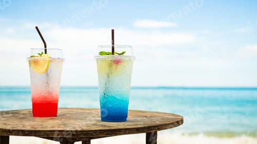 Preview: Strawberry daiquiri and Blue hawaii cocktail Drink