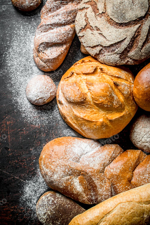 Preview: Assortment of different types of bread.