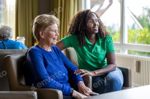 Preview: Helper caring for elderly lady