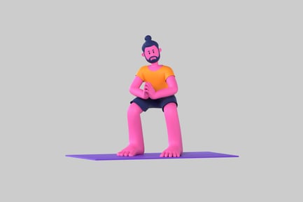 Preview: Stylized Yoga Character on Mat