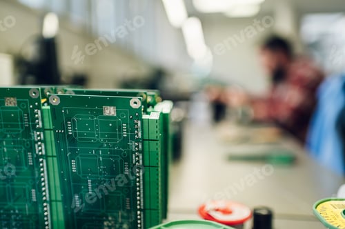 Preview: Circuit board in electronics workshop