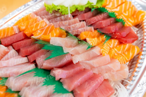 Preview: Variety of sashimi in plastic box