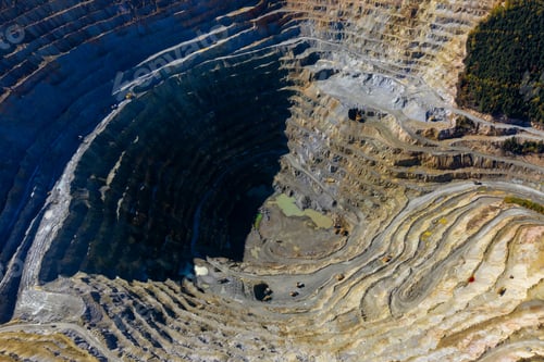 Preview: Aerial view of Rosia Poieni open pit copper mine, Romania