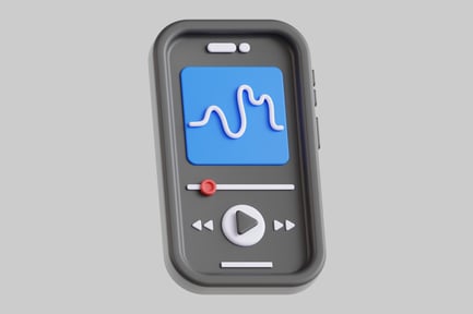 Visualização: Design de interface de smartphone com reprodutor de música