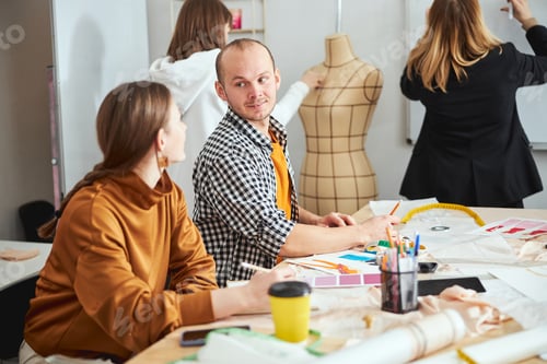 Preview: Friendly coworkers looking in each other in agreement