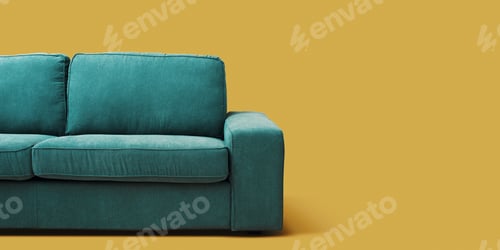 Preview: Comfortable couch isolated and copy space