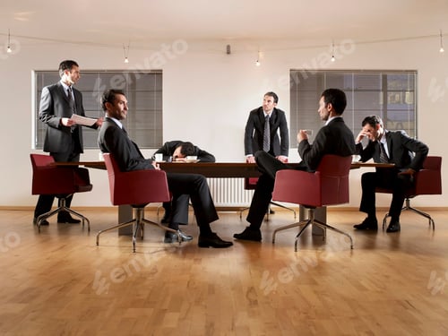 Preview: Businessmen at boardroom table
