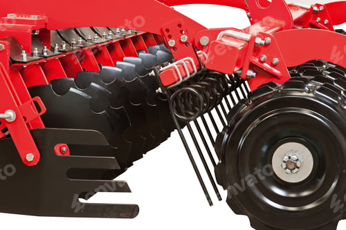 Preview: Modern industrial agricultural plow isolated over white background