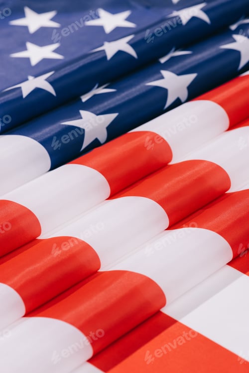 Preview: Stars and Stripes of American Flag Close-Up