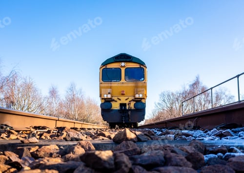 Preview: POV of freight train coming towards the camera