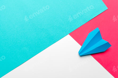 Preview: Business leadership ,financial concept. Blue paper plane