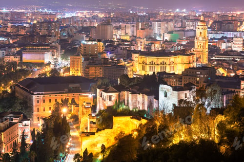 Preview: Malaga, Spain Old Town at Night