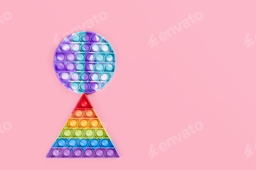 Preview: Two popit toy antistress for children and adults on a pink background