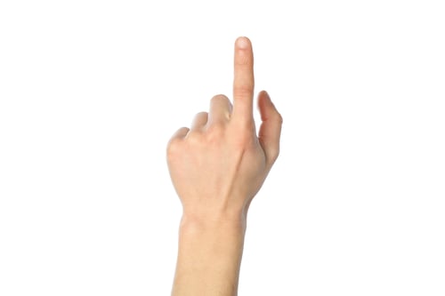 Preview: Male hand isolated on white background.Gestures