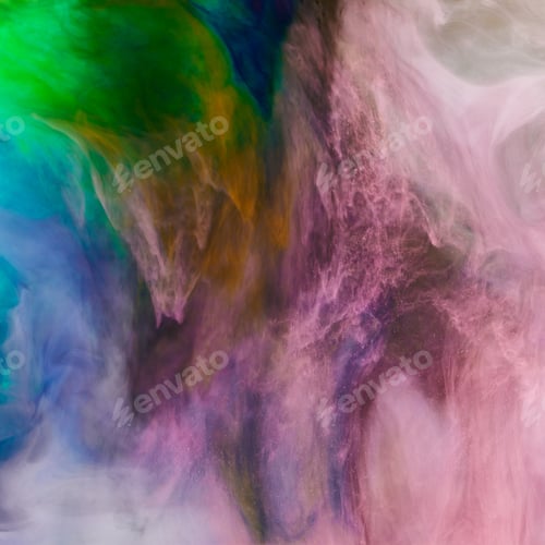 Preview: creative background with violet and green flowing watercolor