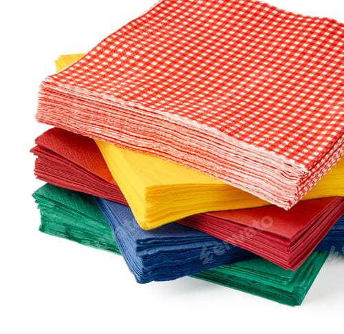 Preview: Stack of paper napkins on white background