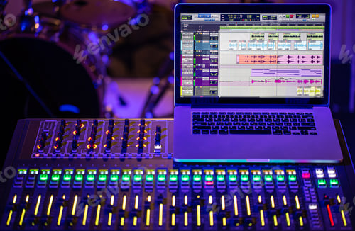 Preview: Digital mixer in a recording Studio.