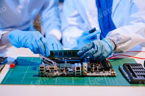 Preview: Electronics assembly and RAM installation with high-tech components. Ideal for showcasing