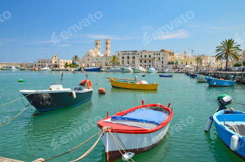 Preview: Boats in the small port of Molfetta, village in the Puglia region, Italy