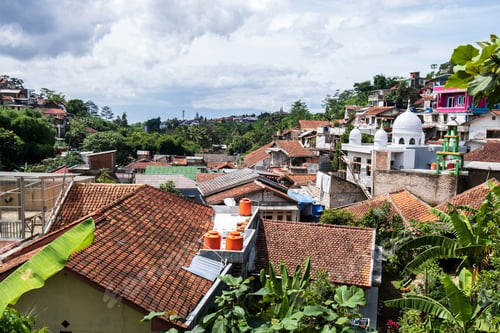 Preview: The roof view of a village in Bandung, Indonesia