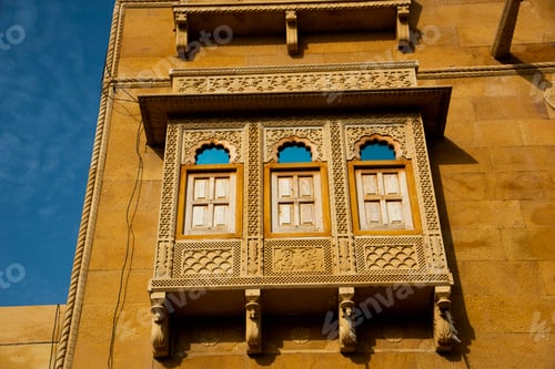 Preview: Stone building on streets of Jaisalmer, Rajasthan, India.