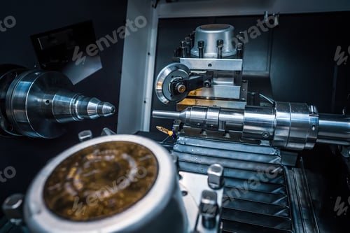 Preview: Metalworking CNC milling machine. Cutting metal modern processin
