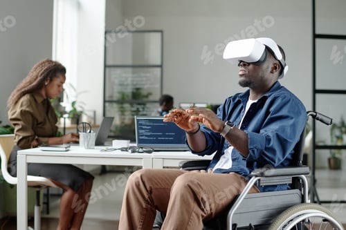 Preview: Worker with Disability Relaxing in Office