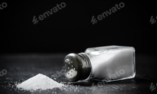 Preview: Salt background . On black table.