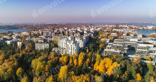Preview: Lauttasaari cityscape, sunny, fall day