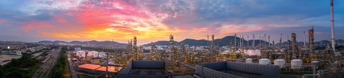 Preview: Crude Oil Refinery Plant Steel Pipe line and Chimney and Cooling tower, Chemical or Petrochemical