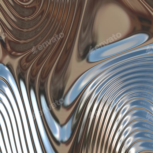 Visualização: superfície de metal cromado