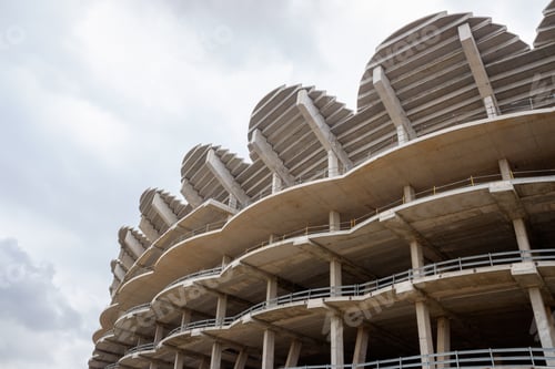 Preview: Construction of a new sports stadium, using cement and concrete, is Valencia, Spain.