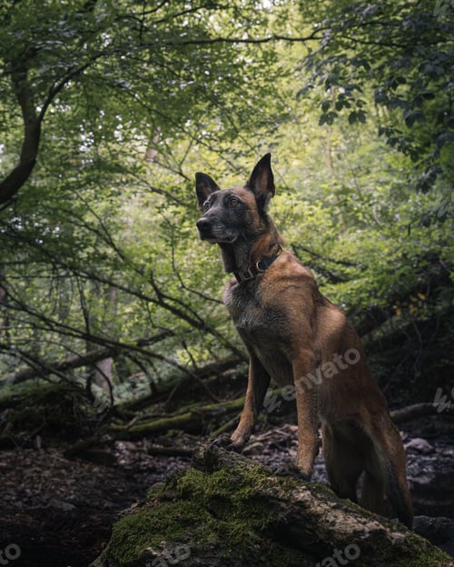 Preview: Belgian Malinois in a Lush Forest