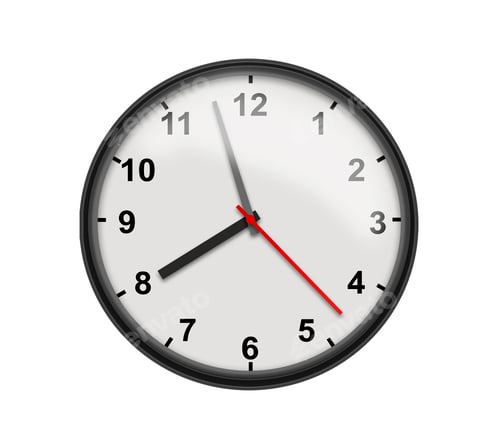 Preview: time concept with watch or clock on white wall